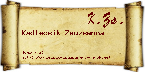 Kadlecsik Zsuzsanna névjegykártya
