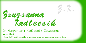 zsuzsanna kadlecsik business card